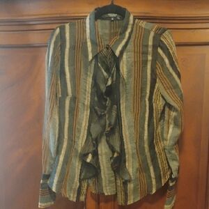 Karen Kane Earthy Striped Blouse